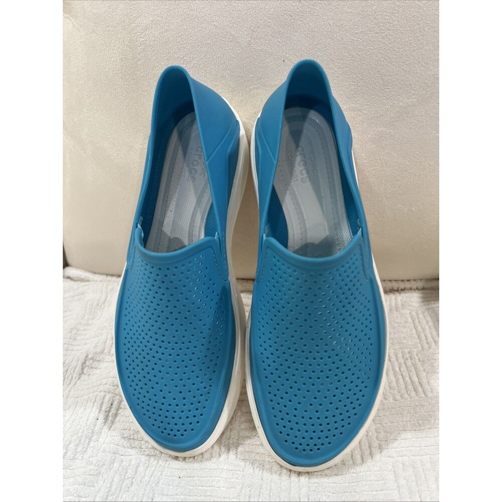 Crocs Citilane Roka Slip on Shoes Vibrant Blue/White Lightweight Size W9-M7